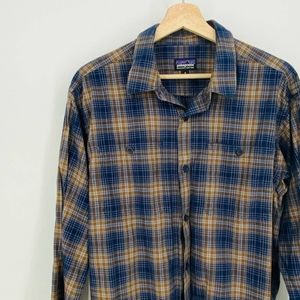 Patagonia Blue Yellow Plaid Button Down Shirt